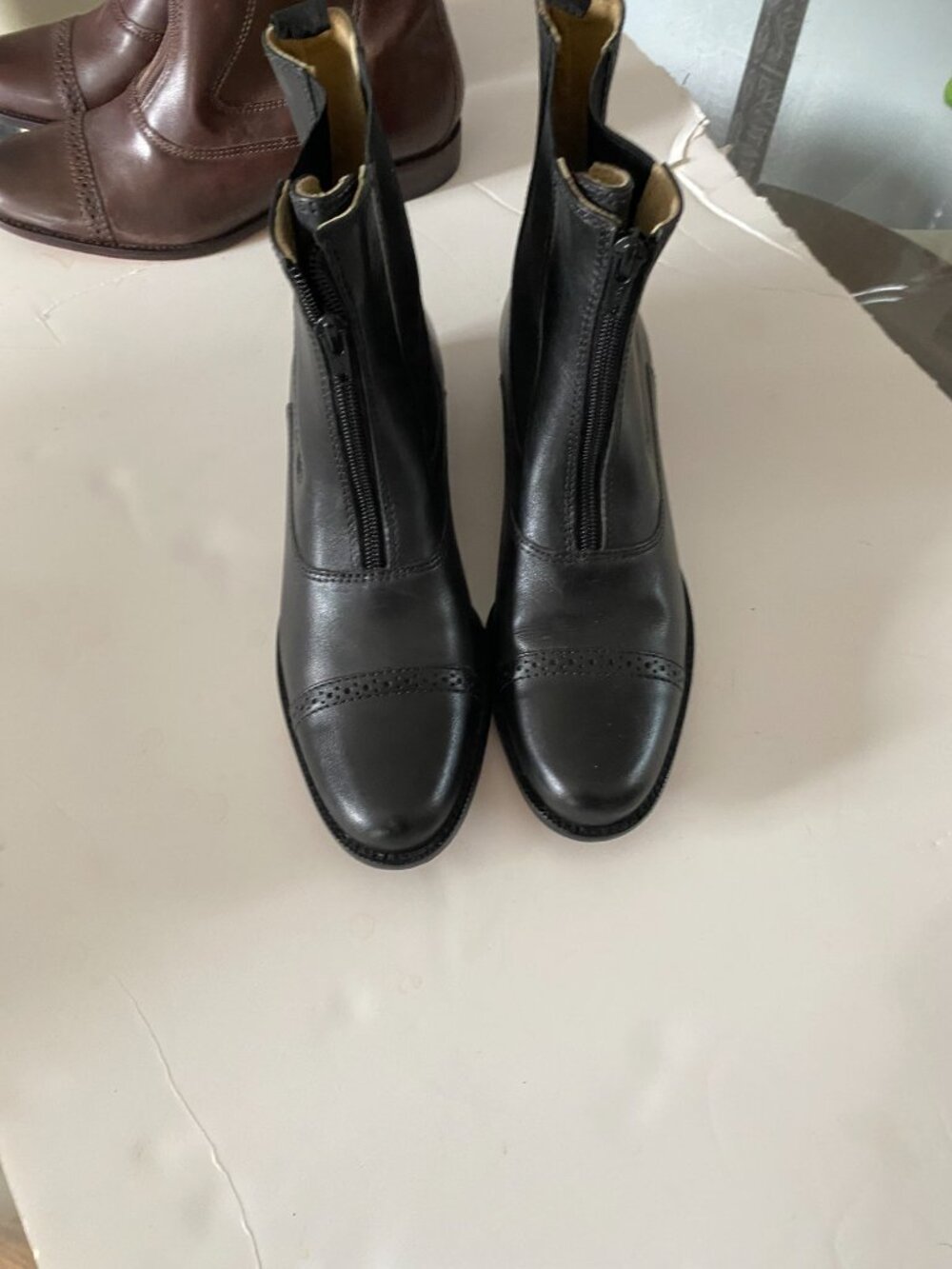 Vintage L.L.Bean Black Ankle Paddock Boots with Zipper 8.5
